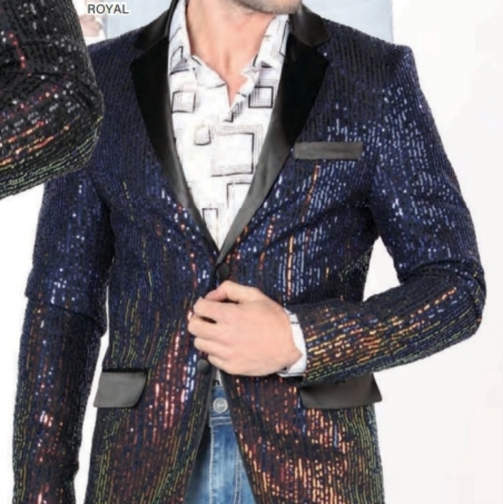 Sequin Party Men's Luxury Blazer - Picture 2 of 2